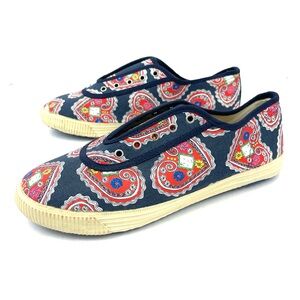Startas Croatian Hearts Quilt Print Canvas Sneakers Women's SZ 39